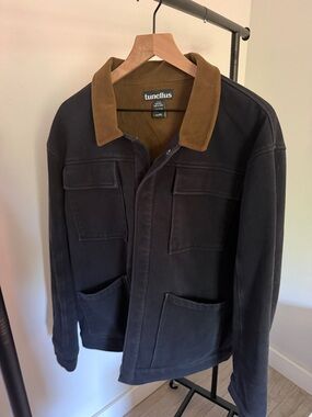 Tunellus Navy Field Jacket with Brown Corduroy Collar